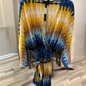 Ashley Stewart Vibrant Multicolor Wrap Dress